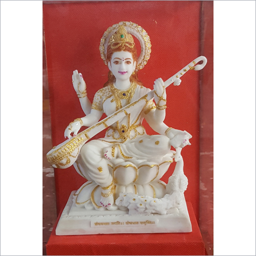 Lord Saraswati Mata Marbal Statue 10 inch