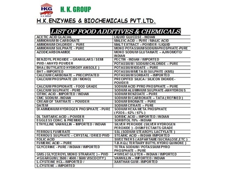 EMULSIFIERS / ANTI OXIDANTS By H K ENZYMES AND BIOCHEMICALS PVT LTD