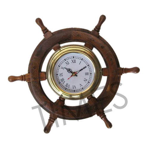 Ship Wheel Nautical Wall Clock