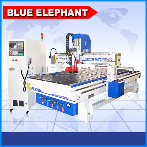 4 Axis ATC Wood Carving Machine - 1300x2500x200mm Working Size, 9KW HSD Spindle, Vacuum Cleaning System, Automatic Tool Changer, High Precision and Low Energy Consumption