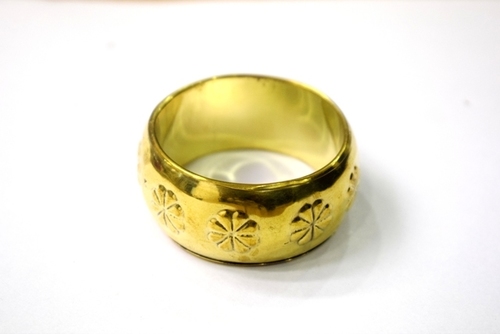 Golden Flower Design Metal Napkin Ring