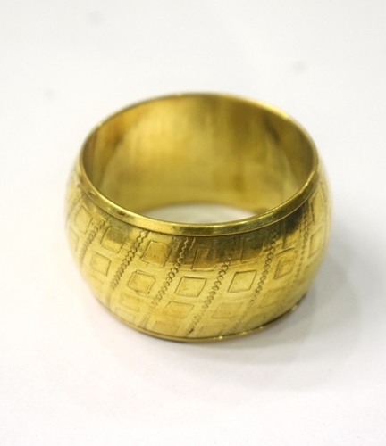 Golden Square Print Metal Napkin Ring