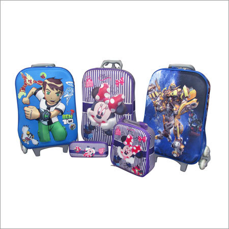 Plastic 3 Pieces Kids Trolly Bag Set