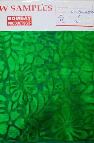 NET BRASSO - Embroidered Net Brasso Fabric, 42" Width at 40/-, Washable Jacquard Design, 1066.8 mm Texture