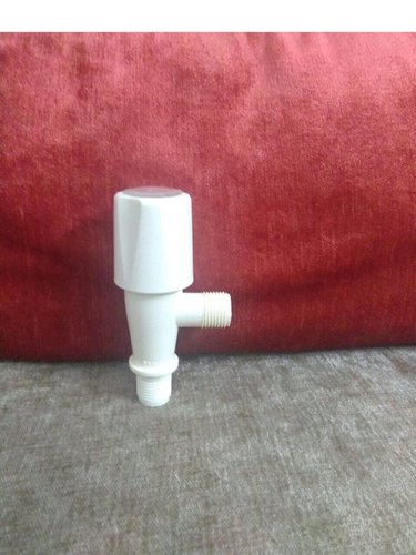 Quarter Turn Bib Cock - Plastic 1/2 Inch White, Threaded Connection | Leak-Proof Seal, Water Saving, Corrosion Resistant, Precise Control