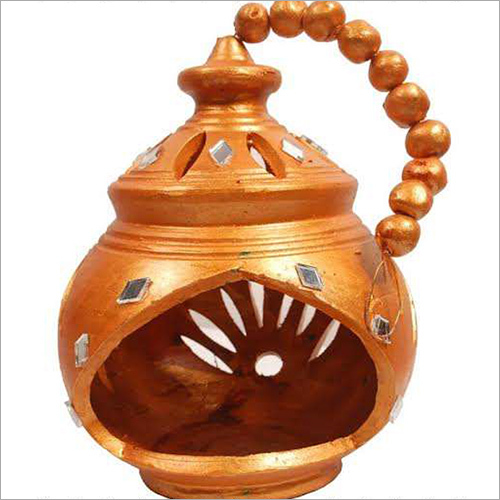 Diwali Decorative Items - Terracotta 5x5x7 Inches Copper, Elegant Design, Intricate Details, Durable Material