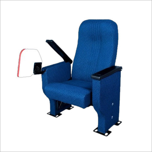 Polished Blue Auditorium Chair With Writing Board