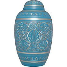 Brass Cremation Urn - Blue