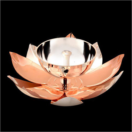 Silver Plated Lotus Diya