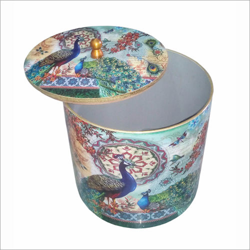 Decorative Printed Wooden Round Box