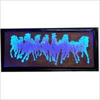 Seven horse engrave on Glass