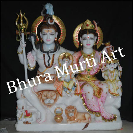 Lord Shiva Family Marble Statue