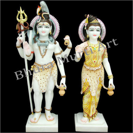 Shiva Parvati Marble Statue