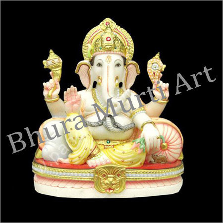 White Marble Carved Ganesha Statue