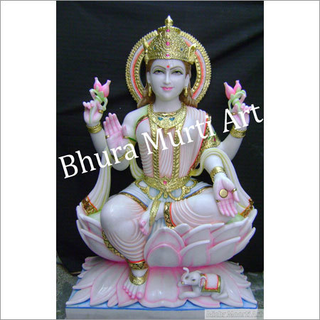 Polished Marble Maa Laxmi Statue