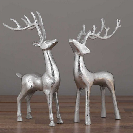 Silver Reindeer - Aluminum, 10 Inches, Silver | Rustic Style, Elegant Design, Decorative Home Accent, Set of 2