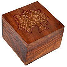 Wooden Jewellery Box with Super Fine Inlay Brass Hand Carving Work