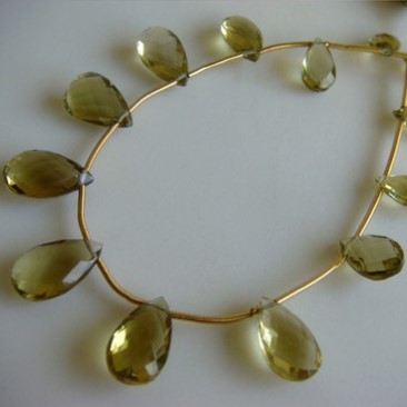 Lemon Quartz Faceted Pears