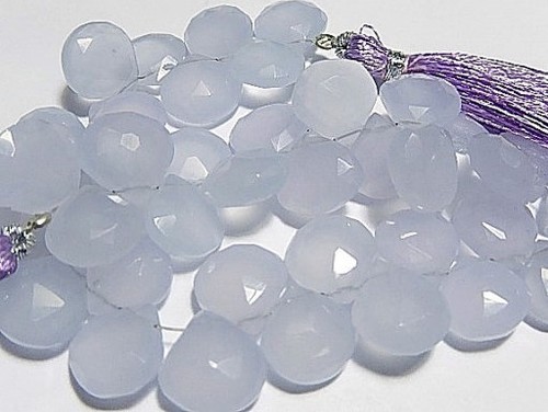 Blue Chalcedony Faceted Heart