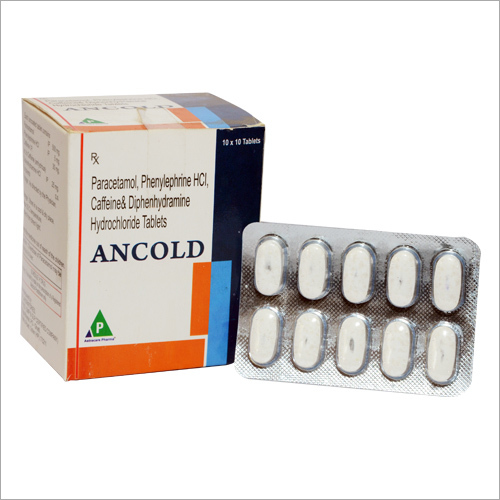 Paracetamol, Phenylephrine HCl, Caffeine & Diphenhydramine Hydrochloride Tablets - 2x1cm, 100mg Capsule | Fast Relief, Reduces Fever, Relieves Pain, Combats Cold