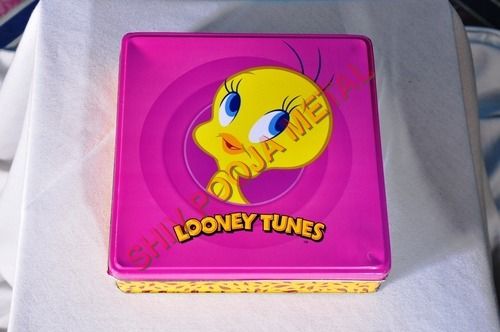 Pink And Yellow Sweets Square Tin