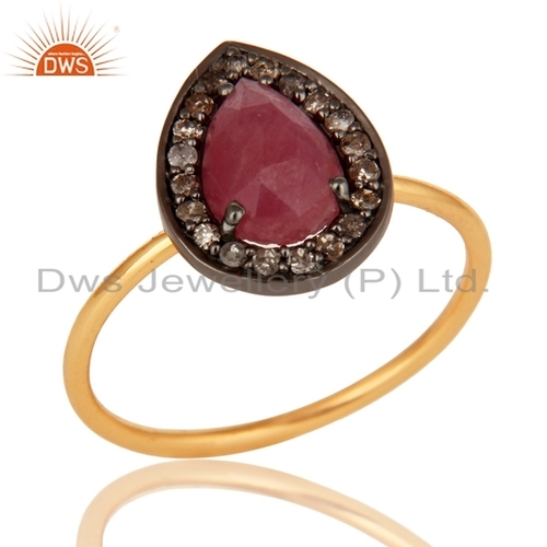 14k Gold 925 Silver Diamond Ring