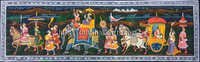 Rajasthani royal procession painting ethnic folk art