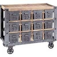 Metal Portable Storage Cart - 32x37x16 Inches, Multicolored Finish With Number Drawer And Rectangular Shape