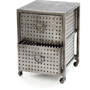 Polished Industrial Double Drawer Bin Unit