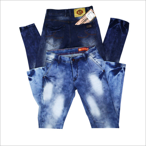 Designer Men Jeans - Denim, Waist Size 30-36 | Relaxed Fit, Shredded Pattern, Adjustable Fly Zip with Button Closure, 5 Pockets, Available in Various Colors and Seasons