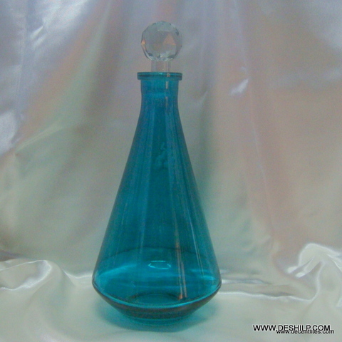 More Color Decanter Italian Glass Decanter in Amber Vintage Decanter, Glass Decanter