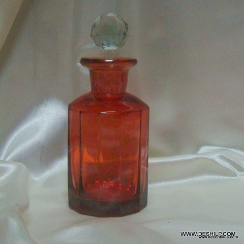Beautiful Decanter Red with Stopper Glass Decanter Bottle