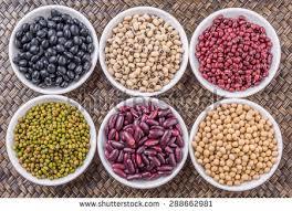 Black Purple Speckled Red Beans and Mung Beans