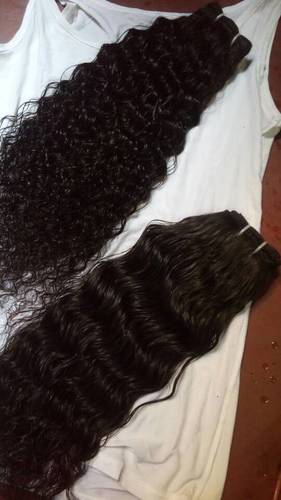 Curly Hair Extension - Remy Indian Human Hair 203.2-812.8 mm Length Black Color Unisex 95-100 Grams