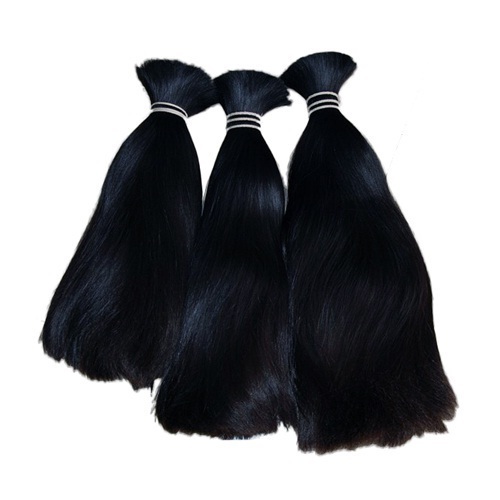 Double Drawn Indian Remy Hair - 100% Unisex Human Hair, Luxurious Black Color for All Genders