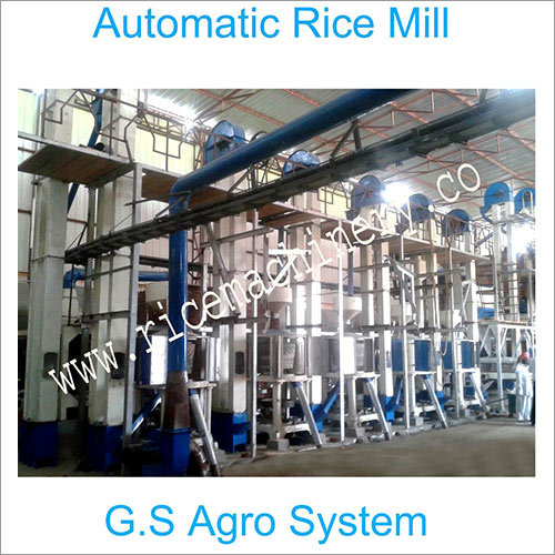 Automatic Rice Mill - Mild Steel Approx 1000 kg Weight Blue & White Design | 1-Year Warranty Fully Automatic Operation