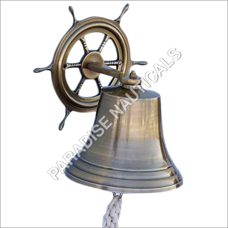 Nautical Ship Wheel With Hanging Bell