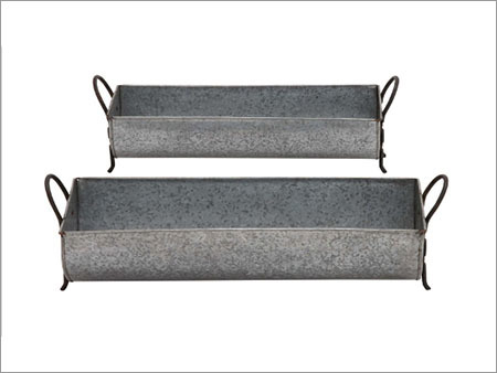 Galvanized Planter Set