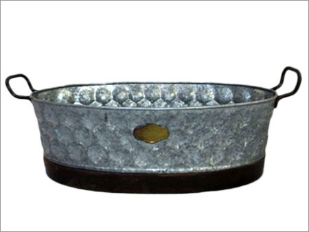 Galvanized Oval Tray