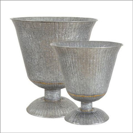 Metallic Painted Garden Planters