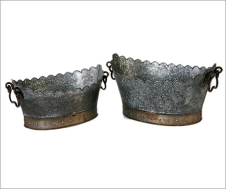 Galvanised Metal Planter