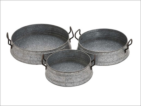 Galvanized Round Tray