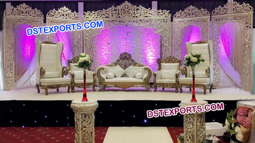 Jodha Akber Fiber Wedding Stage - Fiber Glass, White, Foldable | Lightweight, Easy Assembly, Weatherproof, Traditional Design