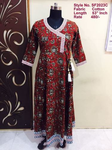 Gown Angrakha Length: 53 Inch (In)