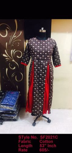 Double Layer Cotton Kurti Length: 53 Inch (In)