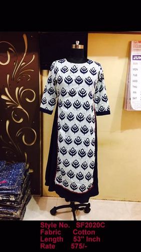Double Layer Cotton Kurti Length: 53 Inch (In)