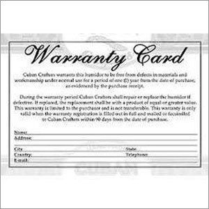 Warranty Cards