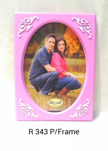 Photo Frame - Plastic Material, 6x8 Inch Size, Pink Color | Plain Paper Background, Ideal Home Decoration