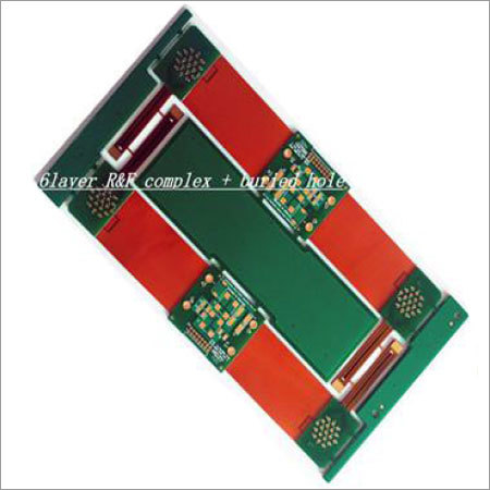 6 Layer Rigid-flex L2-l5 Flex Part L1 And L6 Rigid Part Buried Hole Between L2-l5