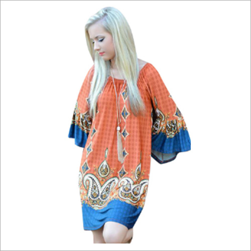 Ethnic Style Off The Shoulder Tribal Print Dress